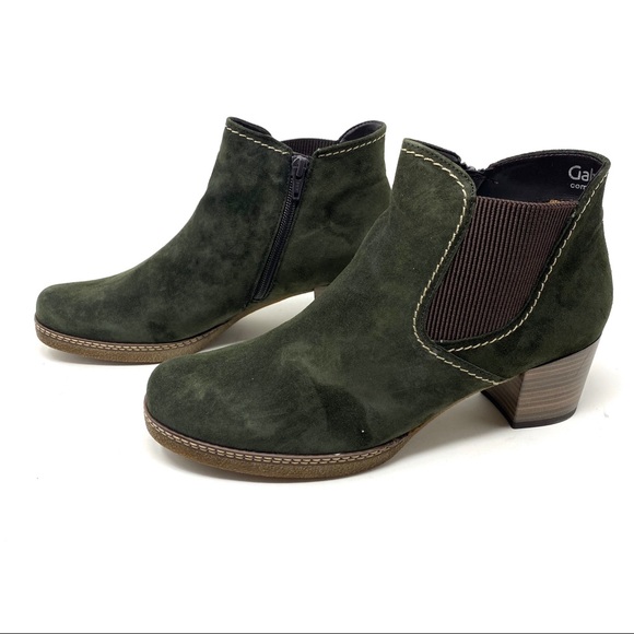 Gabor Lilia Heeled Chelsea Boots Bottle Green - Picture 2 of 9